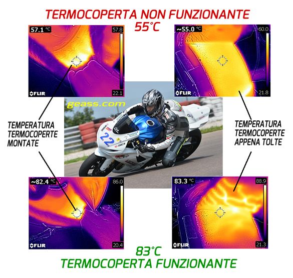 Temperatura pneumatico dopo termocoperta con termocamera a infrarossi Geass Torino