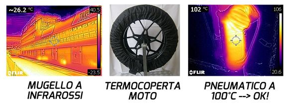 Temperatura pneumatico moto OK Termocamera infrarossi Mugello - GEASS Torino