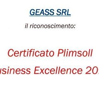 Certificato eccellenza Plimsoll 2018 Geass Srl Torino - GEASS Torino